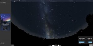 Vue du ciel nocturne avec la Voie lactée dans Stellarium Web